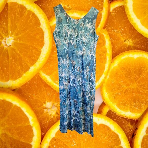 DressBarn 2 Piece Sleeveless‎ Dress with Sheer Top Teal and Brown Suit Size 16W - Picture 6 of 13